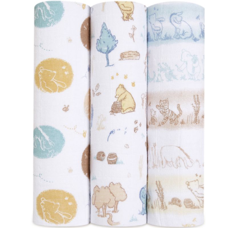 Lot de 3 langes en coton Winnie in the Woods (70 x 70 cm) aden + anais