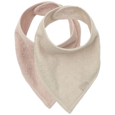 Lot de 2 bavoirs bandana Silk Rose-Sand Jollein