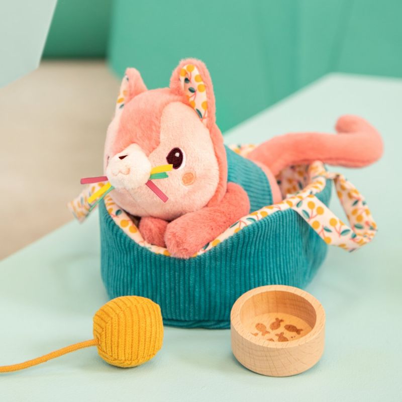 Peluche sonore Jeanne le chat et son panier Lilliputiens Ambiance 8