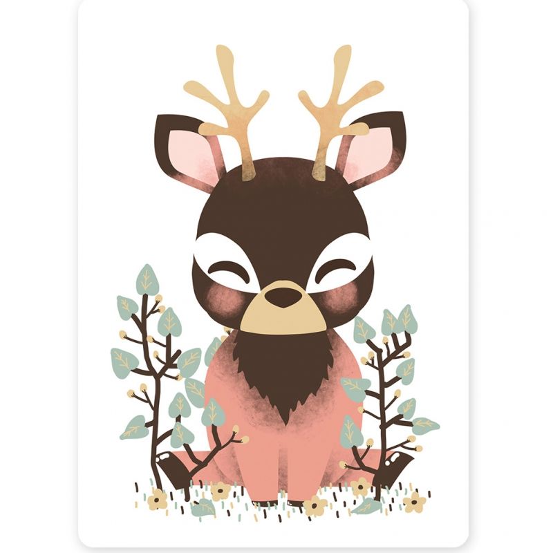 Petite carte  les Animignons le Cerf (10,5 x 14,8 cm) Kanzilue