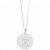 Collier médaille martelée 45 cm personnalisable (argent 925°)  par Petits trésors
