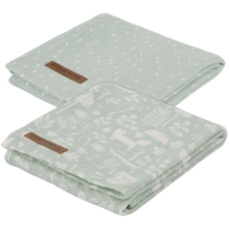 Lot de 2 langes Adventure mint (70 x 70 cm) Little Dutch
