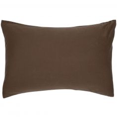 Taie d'oreiller Satin Brun (50 x 70 cm) - Kadolis