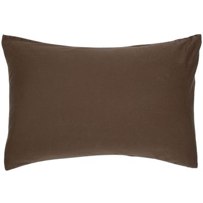 Taie d'oreiller Satin Brun (50 x 70 cm)  par Kadolis