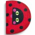 Lettre D en bois Coccinelle Achille - Djeco Lettre D en bois Coccinelle Achille - Djeco