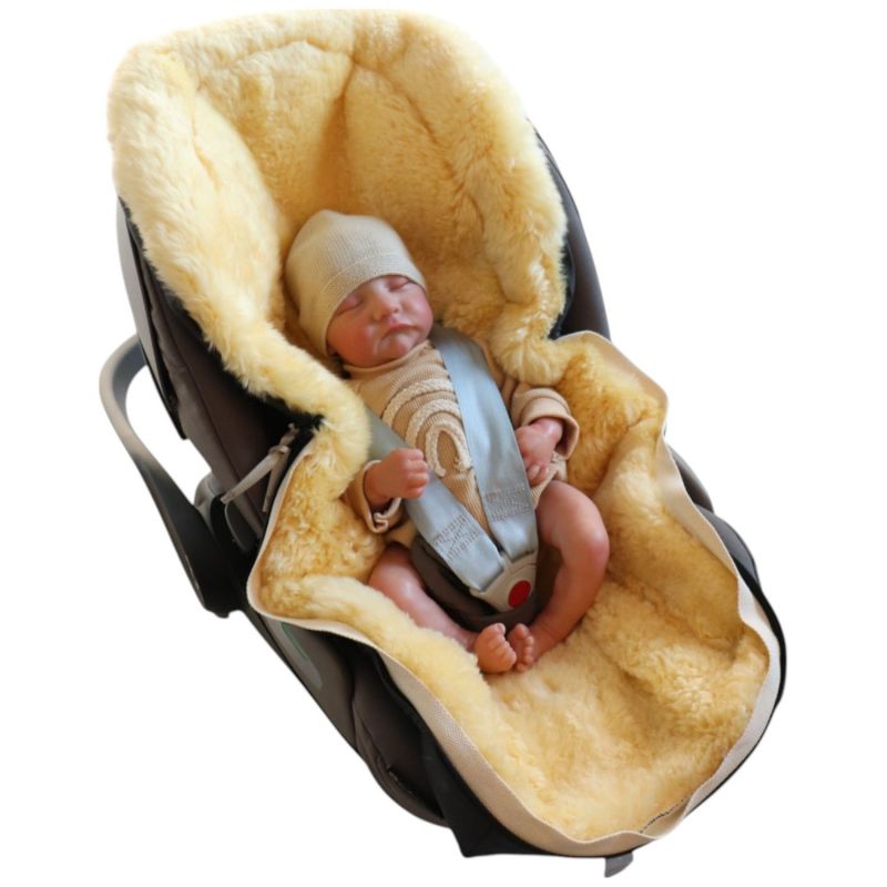 Chancelière pour siège-auto bébé en peau d'agneau EMMY vert sauge Kaiser Produit 5