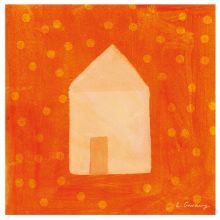 Tableau Maison orange by Lola Gavarry (20 x 20 cm)  par Lilipinso