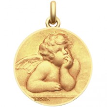 Médaille Ange Raphaël  (or jaune 750°)  par Becker