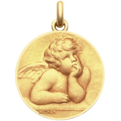 Médaille Ange Raphaël  (or jaune 750°) Becker
