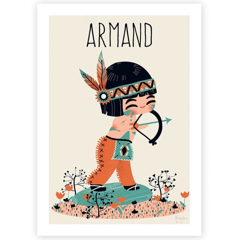 Affiche A3 Le petit indien (personnalisable) Kanzilue