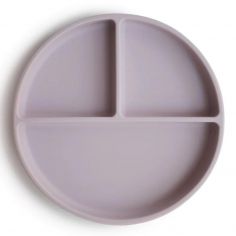 Assiette à compartiments en silicone avec ventouse Soft lilac