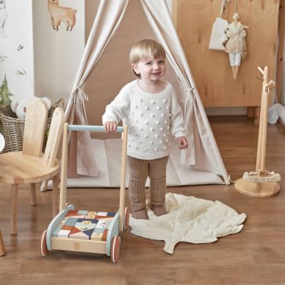 Chariot de marche et jeu des formes (27 blocs)