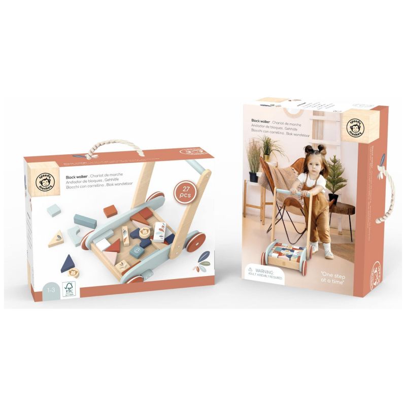 Chariot de marche et jeu des formes (27 blocs) Speedy Monkey Packaging 5