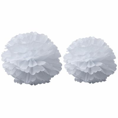 Pompons papier de soie blanc (2 pièces)  par Arty Fêtes Factory