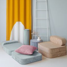 Chauffeuse Peppermint Green velours côtelé