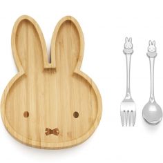 Assiette en bambou Miffy et 2 couverts - Zilverstad