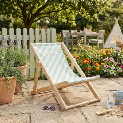 Chilienne transat enfant à rayures Vertes Pop