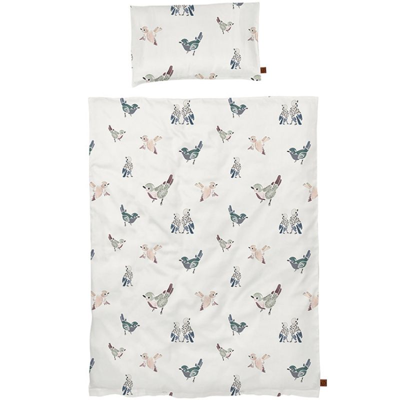 Housse de couette + taie d'oreiller Feathered Friends (100 x 130 cm) Elodie Details