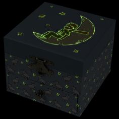 Boîte à musique cube Le Petit Prince bleu clair