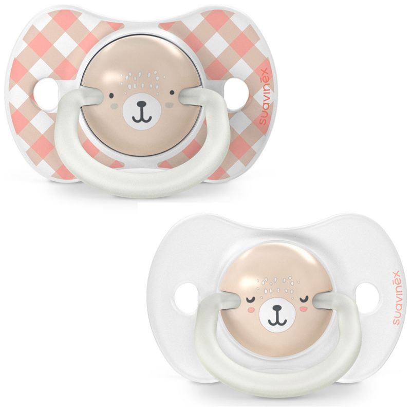 Lot de 2 sucettes symétriques SXPro Wild&Free Night and Day Rose (6-18 mois) Suavinex Produit 1