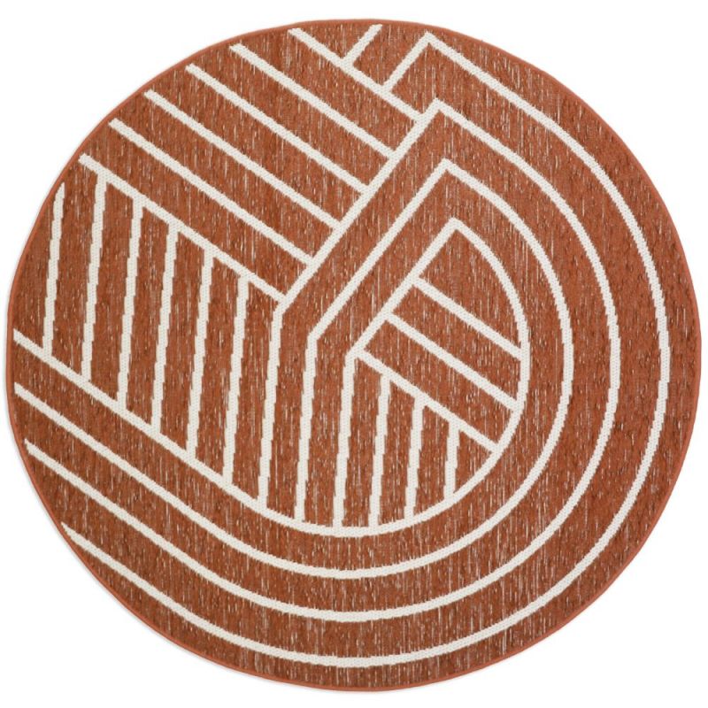 Tapis rond Elodia rouille (130 cm) Nattiot