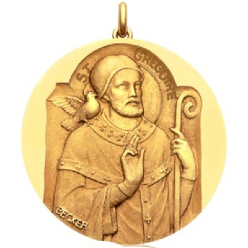 Médaille Saint Grégoire (or jaune 750°) Becker
