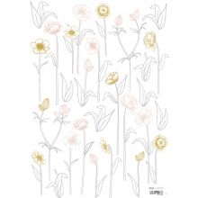 Planche de stickers A3 de petites fleurs sur tiges  par Lilipinso
