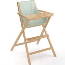 Chaise haute pliable Traveller en bois naturel avec tablette  par Geuther