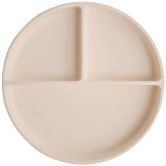 Assiette à compartiments en silicone avec ventouse Shifting Sand - Mushie