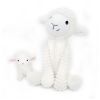 Peluche Mouton maman et bébé Les Ptipotos Blanc (31 cm) Les Déglingos Produit 1