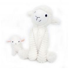Peluche Olou maman et bébé Les Ptipotos Blanc (31 cm) - Les Déglingos
