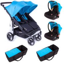 Pack Trio Poussette Double Easy Twin 3.0S turquoise  par Baby Monsters