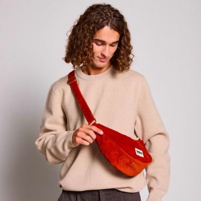 Sac banane Andrea Velours Brique Hindbag
