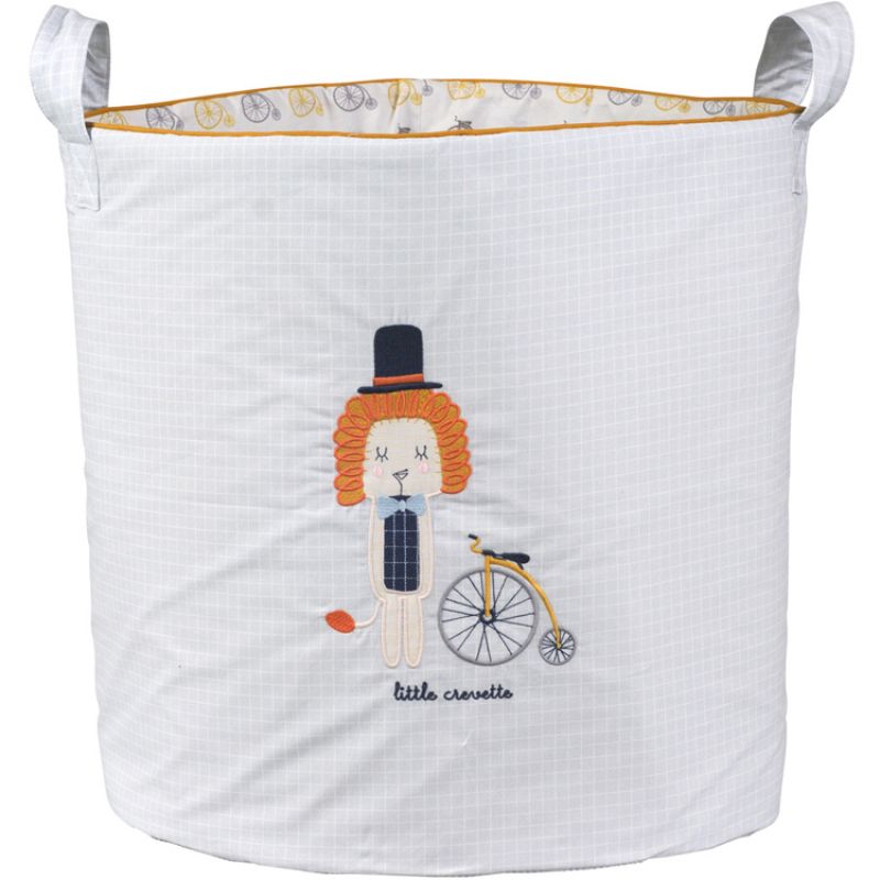 Sac à jouets en coton bio lion Lucien (40 x 45 cm) Little Crevette
