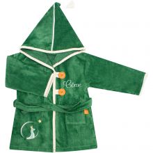 Peignoir dino vert forêt personnalisable (2-4 ans)  par L'oiseau bateau