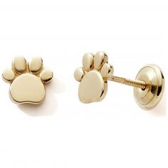 Boucles d'oreilles à vis Pattes de chat (or jaune 375°) - Baby bijoux