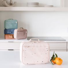 Lunch bag en tissu recyclé Terrazzo rose