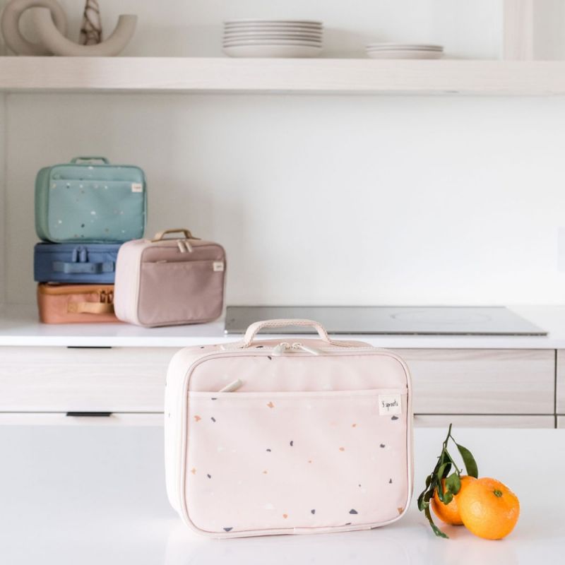 Lunch bag en tissu recyclé Terrazzo rose (6 L) 3 sprouts Ambiance 2