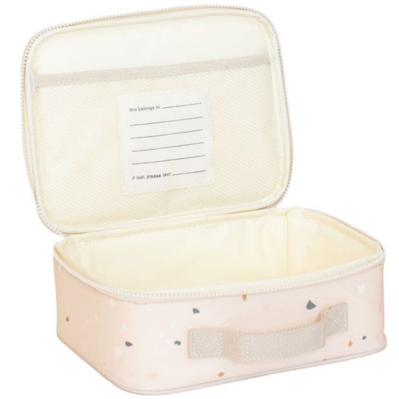 Lunch bag en tissu recyclé Terrazzo rose (6 L) 3 sprouts Produit ouvert 4