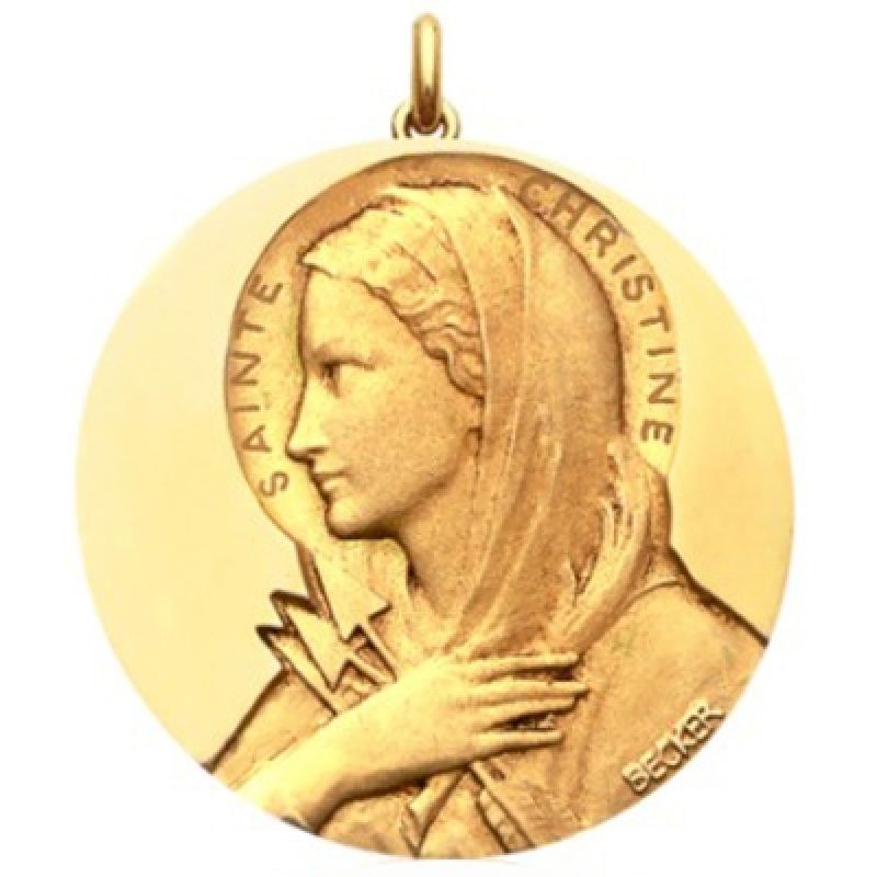 Médaille Sainte Christine (or jaune 750°) Becker