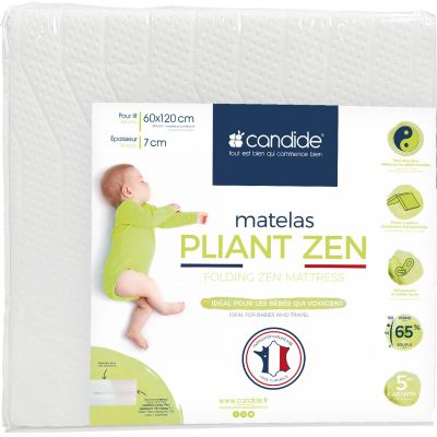 Matelas pliant 2 parties Zen déhoussable (60x120 cm)