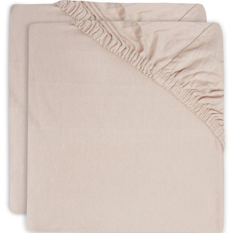 Lot de 2 draps housses de berceau rose pâle (40 x 80 cm) Jollein