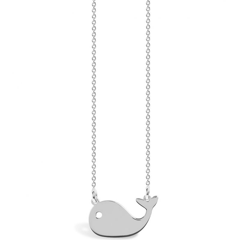 Collier chaîne 40 cm pendentif Mini Coquine baleine 18 mm (argent 925°) Coquine