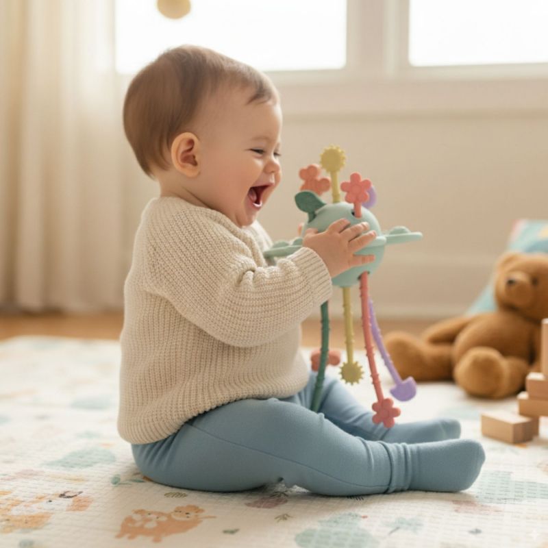 Jouet d'éveil et de dentition en silicone Jardin Sensoriel Little L Ambiance 5