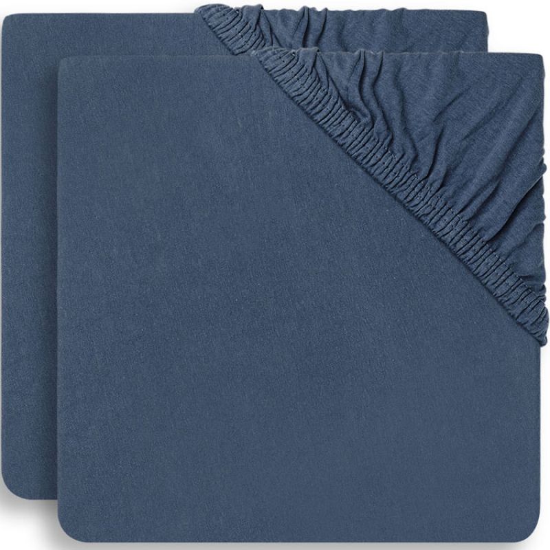 Lot de 2 draps housses bleu jean (60 x 120 cm) Jollein