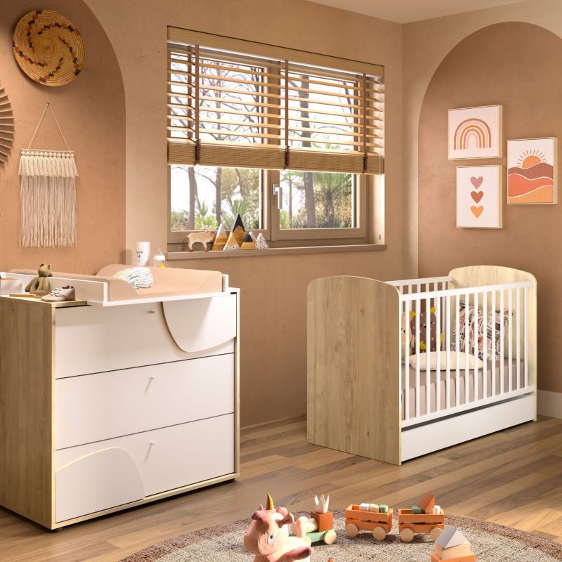 Lit bébé Châtaignier naturel Basile (60x120 cm) Galipette Ambiance 5