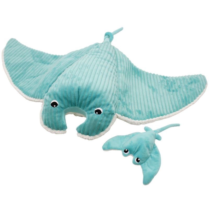Peluche géante Mantalou la raie manta et son bébé Aqua (67 cm) Les Déglingos Produit 1