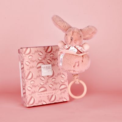 Peluche musicale Lapin Doudou rose (20 cm)