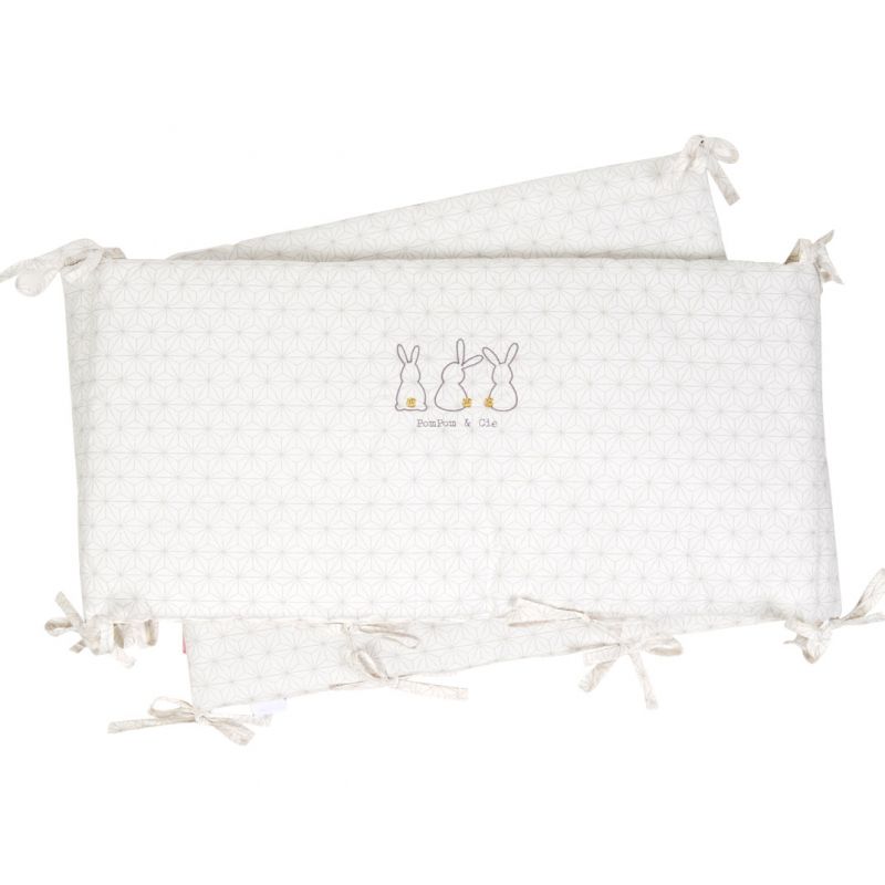 Tour de lit Pompom le lapin (pour lits 60 x 120 ou 70 x 140 cm) Little Crevette