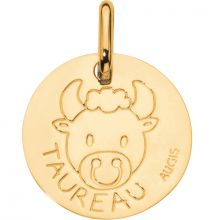Médaille Zodiaque taureau 14 mm (or jaune 750°)  par Maison Augis